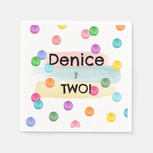 Polka Dot Birthday Party Invite Napkin