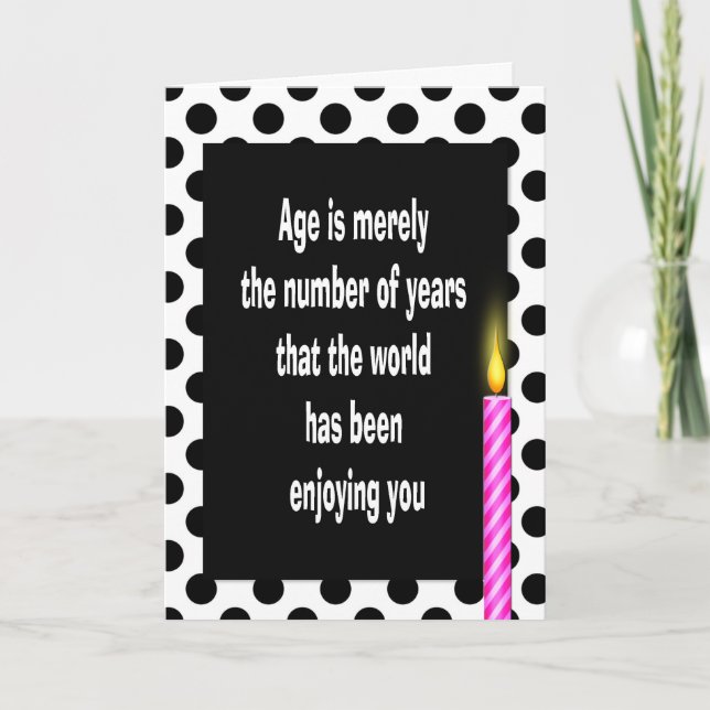 polka dot birthday quote card (Front)