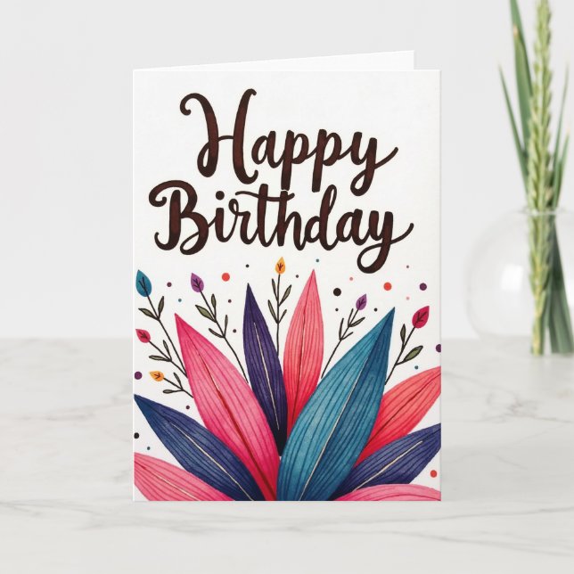 Polka Dot Birthday Script Card (Front)