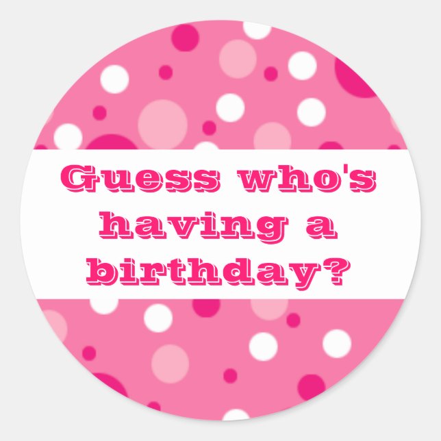 Polka Dot Birthday Sticker (Front)