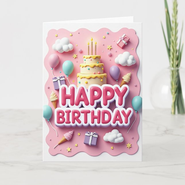 Polka Dot Birthday Wishes Card (Front)