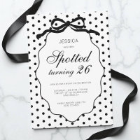 Polka Dot Black Bow Spotted Turning Birthday Party