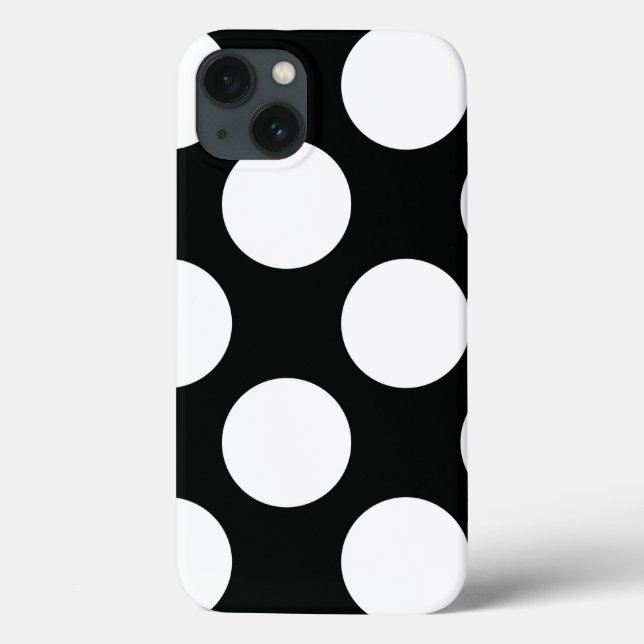 Polka Dot (Black & White) Any Size Customisable Case-Mate iPhone Case (Back)