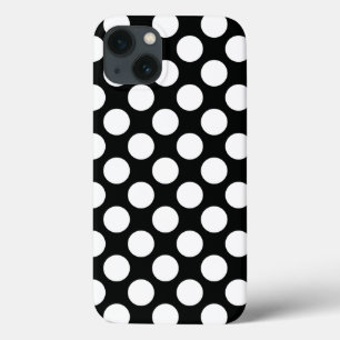 Polka Dot (Black & White) Any Size Customisable iPhone 13 Case