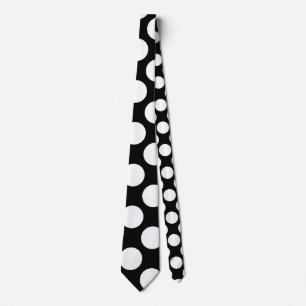 Polka Dot (Black & White) Any Size Customisable Tie