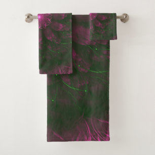 Polka Dot Bloom – Botanical Fractal Art Bath Towel Set