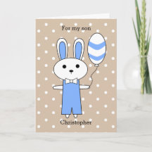 Polka Dot Blue Bunny Easter