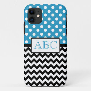 Polka Dot Blue & Chevron iPhone 5 Case