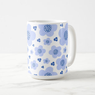 Polka dot blue coffee mug