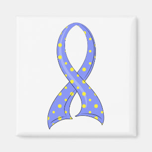 Polka Dot Blue Yellow Ribbon Down Syndrome Magnet