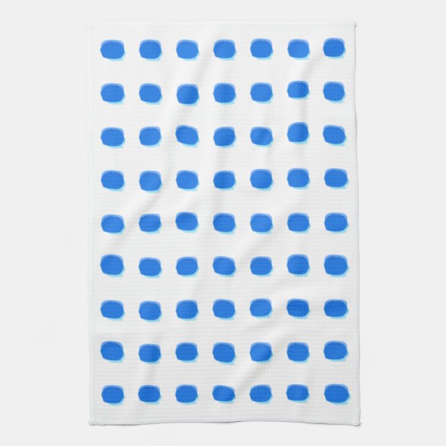Polka-Dot Blues Tea Towel (Vertical)