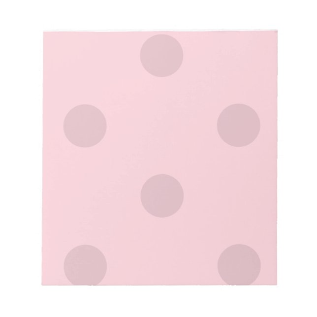 Polka Dot Blush Pink Notepad (Front)
