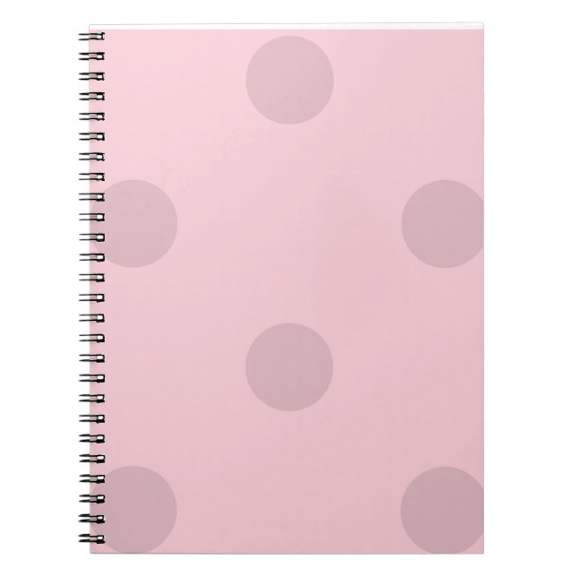 Polka Dot Blush Pink Notepad Notebook (Front)