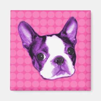Polka Dot Boston Terrier Puppy Magnet