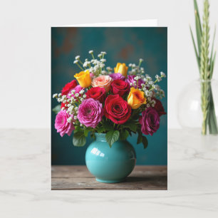 Polka Dot Bouquet Still Life Card