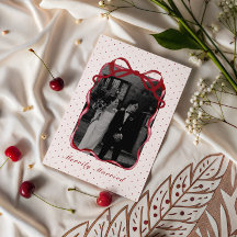 Polka Dot Bow Photo Merrily Married Couple Wedding