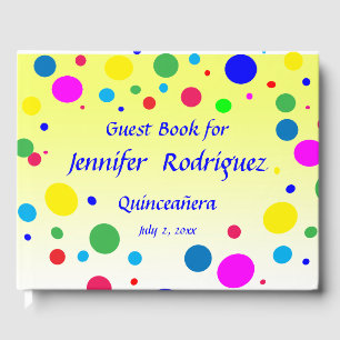 Polka Dot Bubble Balloon Quinceañera Guest Book