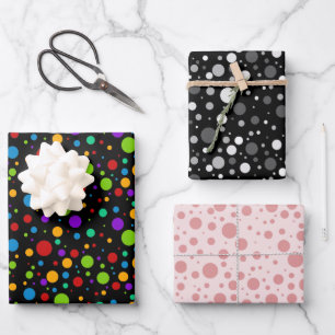 Polka Dot Bundle Wrapping Paper Sheet