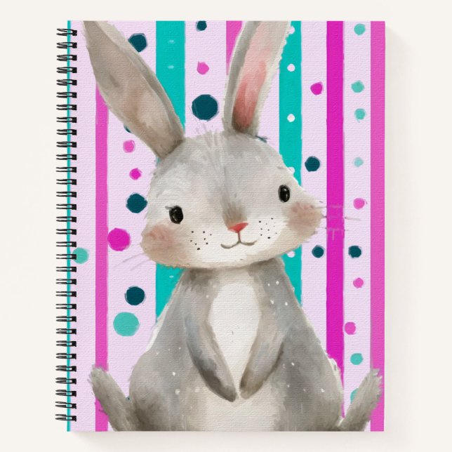 Polka Dot Bunny Delight Notebook (Front)