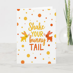 Polka Dot Bunny Tail Shake Card