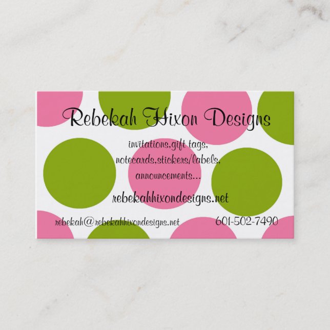 Polka Dot Business Card (Front)