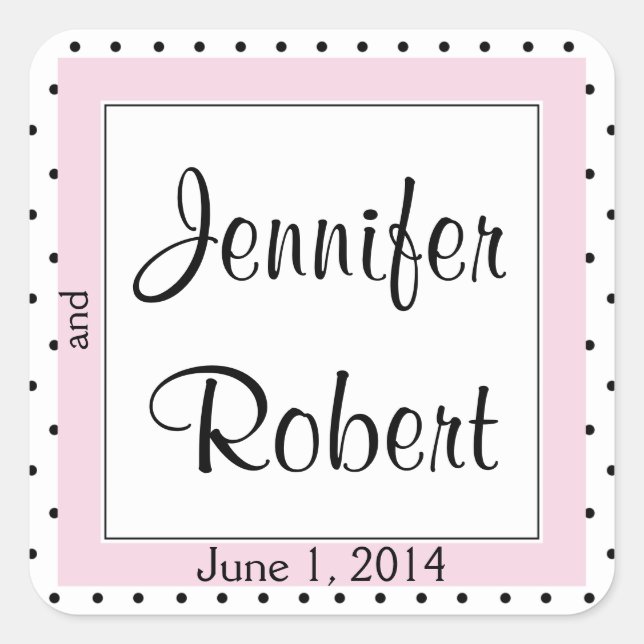 Polka Dot Butterfly Posh Wedding Envelope Seal (Front)