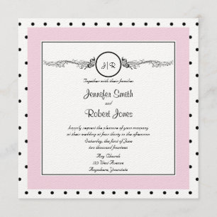Polka Dot Butterfly Posh Wedding Invitation