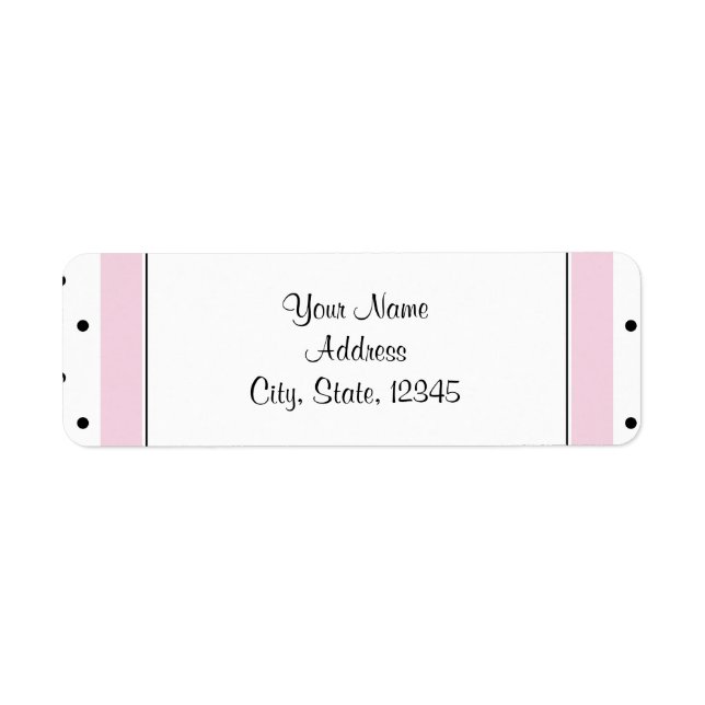 Polka Dot Butterfly Posh Wedding Label Return Address Label (Front)