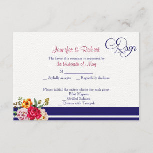 Polka Dot Butterfly Posh Wedding Response Card