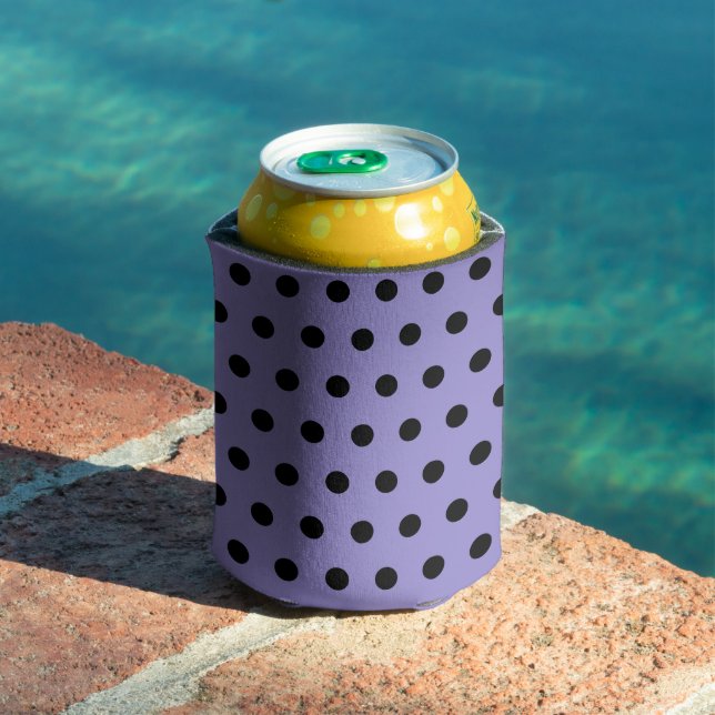 Polka Dot Can Cooler (Lavender & Black) (In Situ Pool)