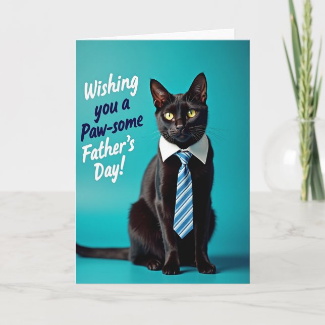 Polka Dot Cat Portrait Card (Front)