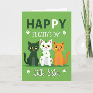 Polka Dot Cat St Pattys Card