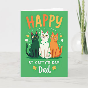 Polka Dot Cats Fathers Day Card