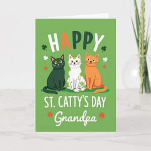 Polka Dot Cats Grandpa Card