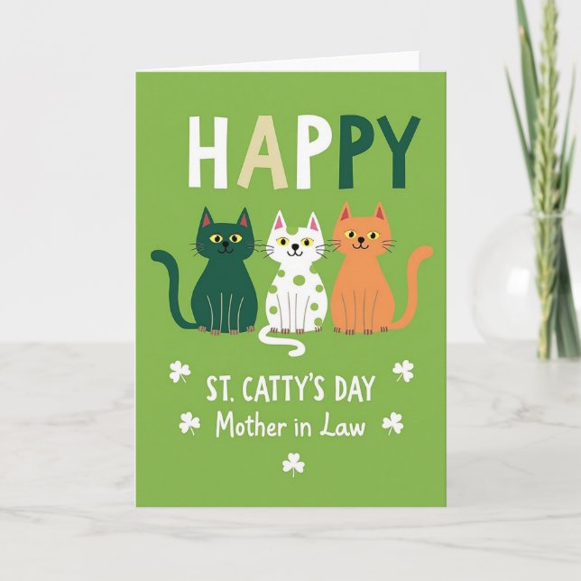 Polka Dot Cats Happy Card (Front)