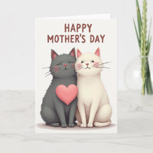 Polka Dot Cats Mothers Day Card