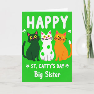 Polka Dot Cats St Cattys Day Card