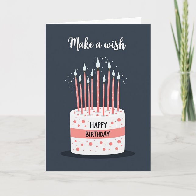 Polka Dot Celebration Cake Card (Front)