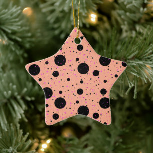 Polka Dot Ceramic Star Ornament