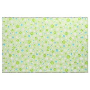 Polka Dot Circles Green Fabric