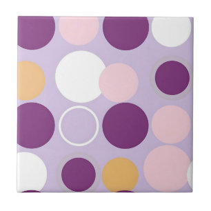 Polka Dot Circles Retro Modern Pattern Ceramic Tile