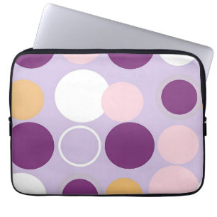 Polka Dot Circles Retro Modern Pattern Laptop Sleeve