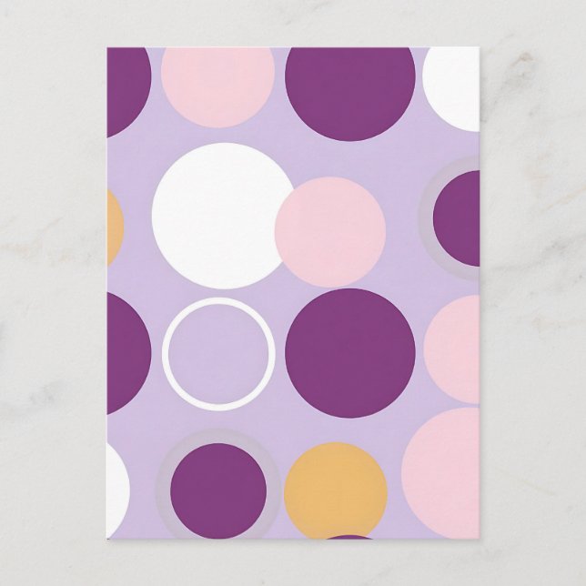 Polka Dot Circles Retro Modern Pattern Postcard (Front)