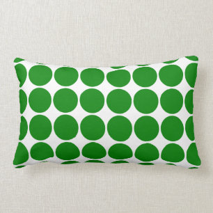 Polka Dot Circles & Spots : Green Polka Dots Lumbar Cushion