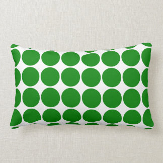 Polka Dot Circles & Spots : Green Polka Dots Lumbar Cushion