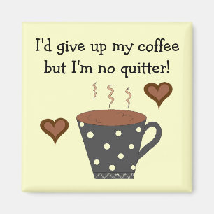 Polka Dot Coffee Mug with Coffee Saying Magnet