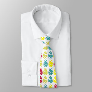 Polka Dot Colourful Happy Easter Eggs Pattern Tie
