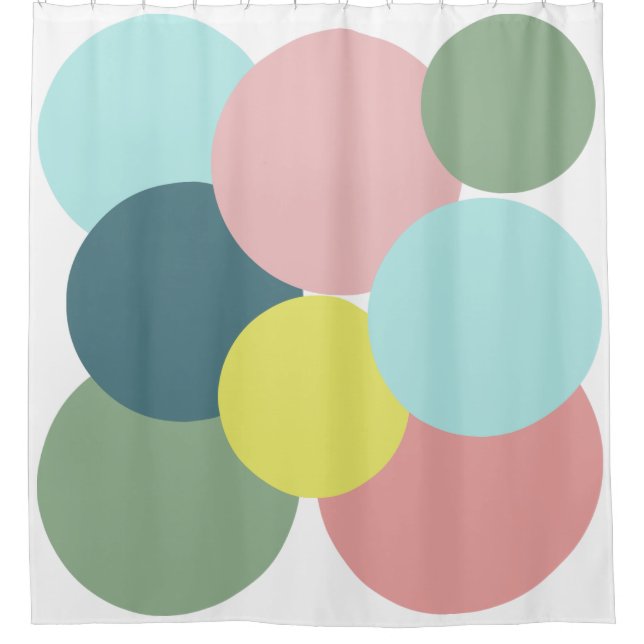 Polka Dot Colours of Bermuda  Shower Curtain (Front)