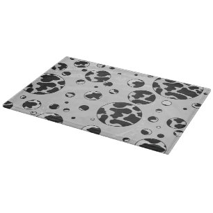 Polka Dot Cow Black and White Print Cutting Board