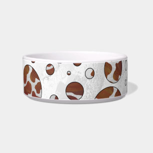 Polka Dot Cow Brown and White Print Bowl